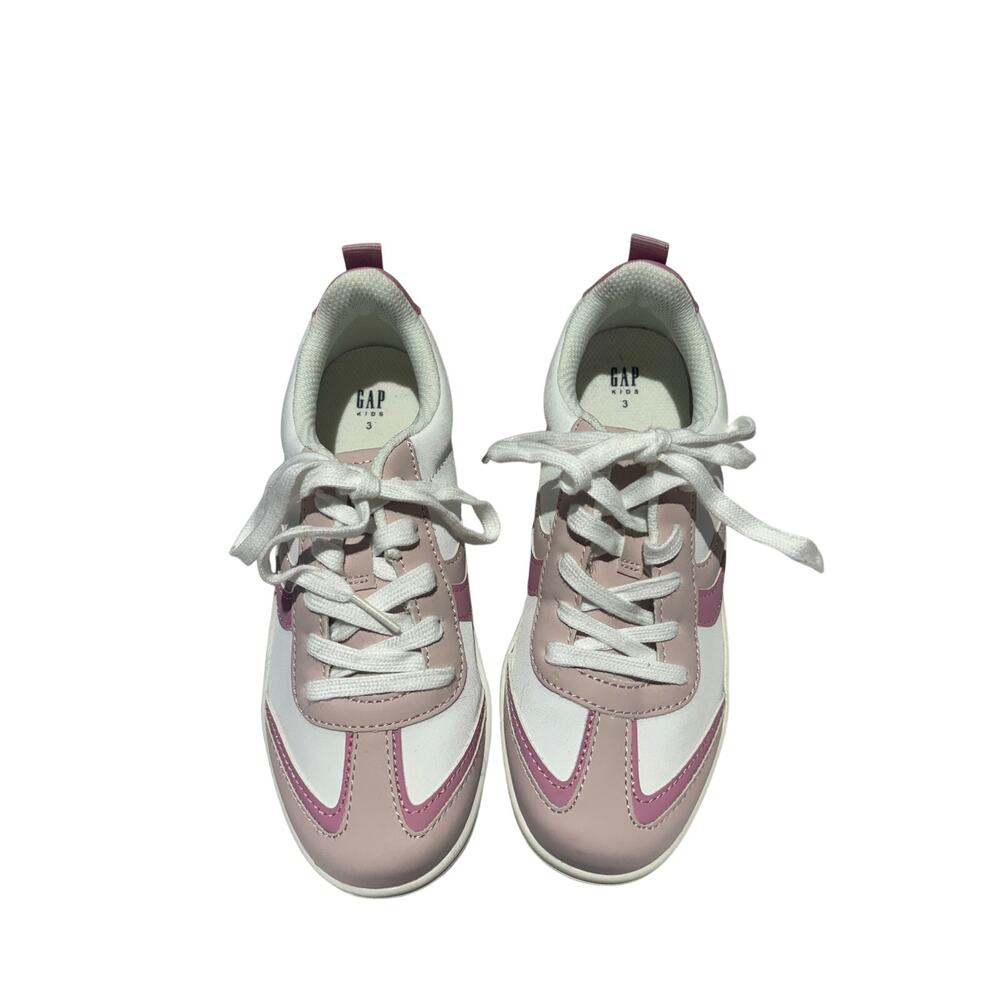 Gap 3 kids sneaker tennis shoes lace up pink and white nwt perfect